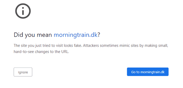 Eksempel af et URL uden www