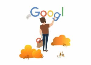Morgan sætter bogstaver op på en tavle og staver Google