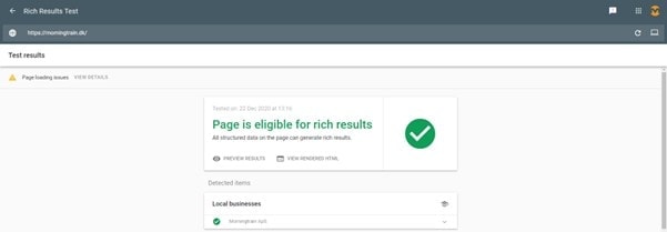 rich results test local business