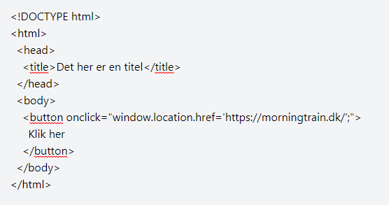 Screenshot af HTML kode