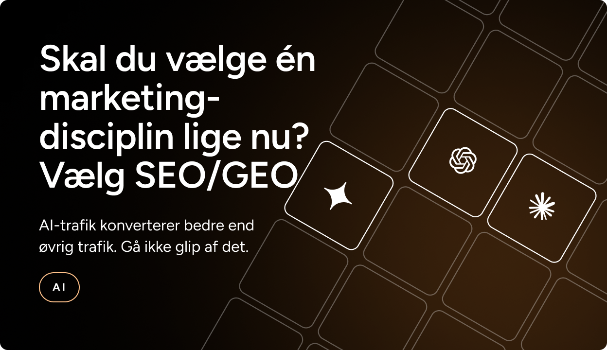 Grafik med titlen: Hvis du kun skulle vælge én marketingdisciplin, vælg SEO og GEO.
